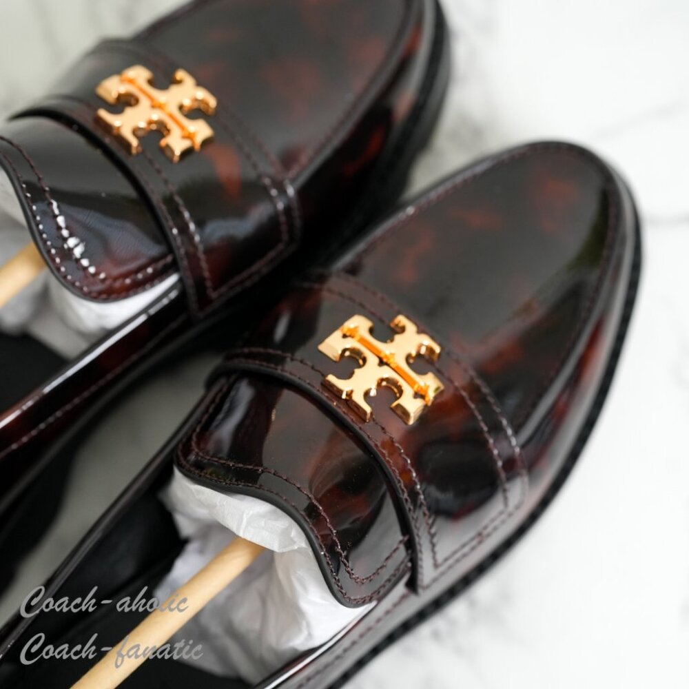NIB Tory Burch Everly Leather Mini Chunky Loafer Flat Cambridge Shoes Size 7.5/8 - Picture 4 of 9